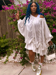 CHASITY Luxury Off-Shoulder Drawstring Dress