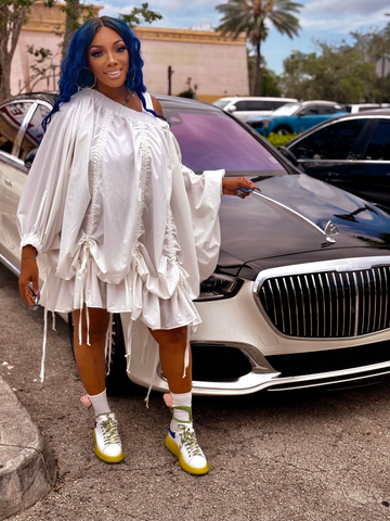 CHASITY Luxury Off-Shoulder Drawstring Dress