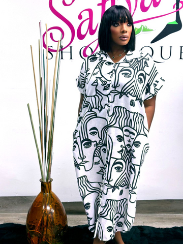 Set the tone BLACK AND WHITE DRESS