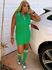 Pure green Button Up Dress