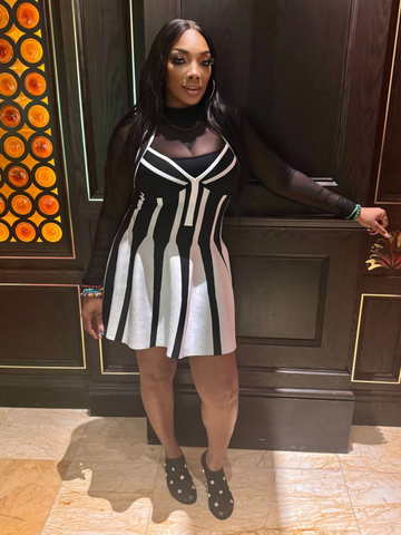 JUDITH black and white dress