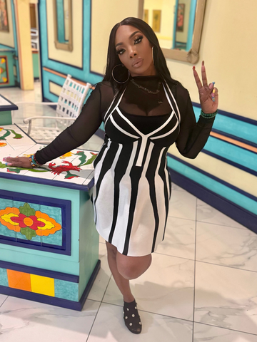 JUDITH black and white dress