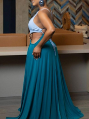 MYIESHA Colorblock Cutout Maxi Dress