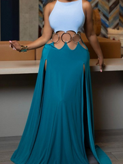 MYIESHA Colorblock Cutout Maxi Dress