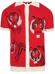 CALEB -Red Knit Shirt – Button-Up Polo