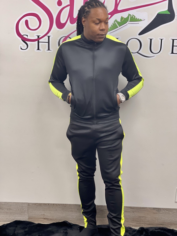 BLACK LIME MEN TRACK SET