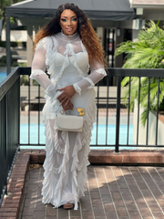 SOMETHING SPECIAL SHEER DRESS IN off white