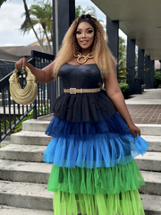 CRIME of fashion MULTI TIERED TULLE DRESS