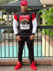 MOBAY HIGHLY ADDICTED SWEAT SHIRT-RED