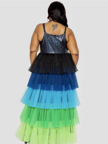 CRIME of fashion MULTI TIERED TULLE DRESS