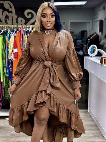 fauxy Girl wrap dress