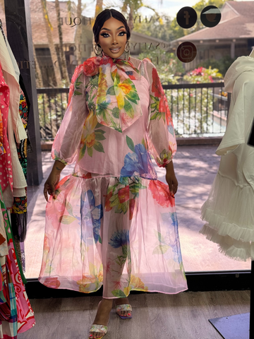 Feminity sheer maxi dress