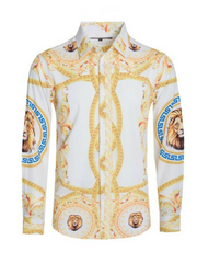 Men designer inspired print dress shirts