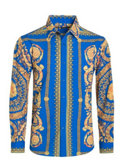 Men designer inspired print dress shirts