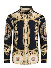 Men designer inspired print dress shirts