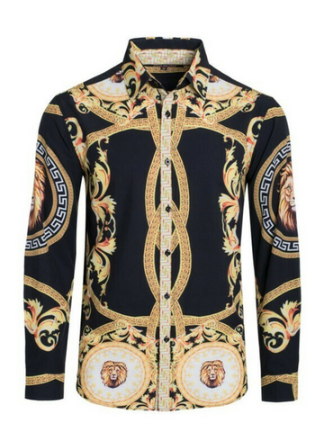 Men designer inspired print dress shirts