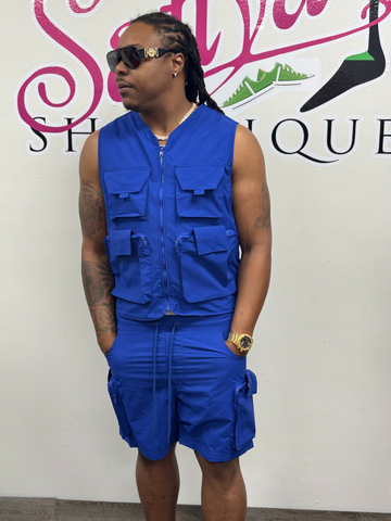 Good men lasts forever utility vest and short set