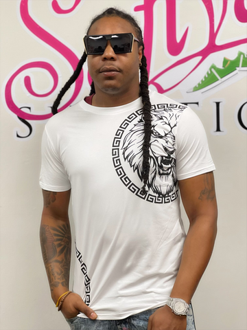 T SHIRT BAROQUE LION WHITE
