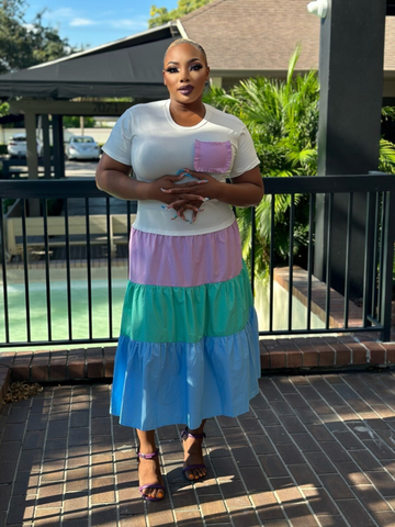 Hagar pastel maxi dress