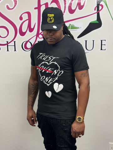 TRUST LOVE NO one graphic shirt
