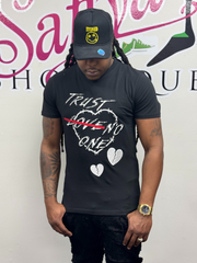 TRUST LOVE NO one graphic shirt