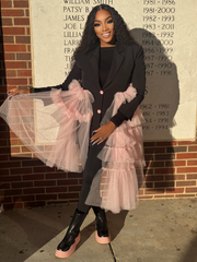 POLLY Oversized Tulle Blazer Dress Black and Pink