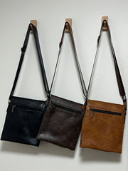 MEN SQUARE CROSSBODY Messenger LEATHER BAG