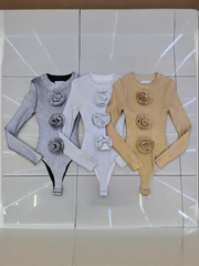 Roses chrome body suit- silver