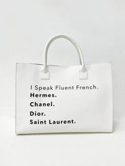 I speak fluent fashion tote purse