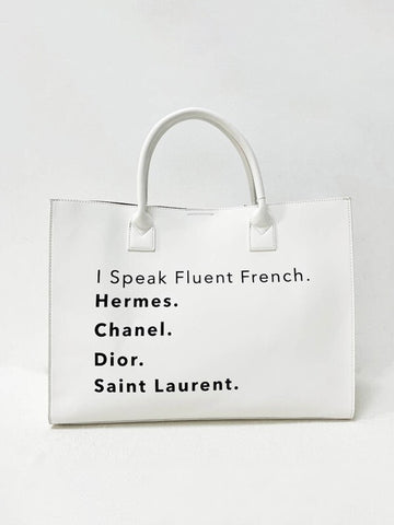I speak fluent fashion tote purse