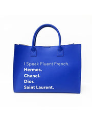 I speak fluent fashion tote purse