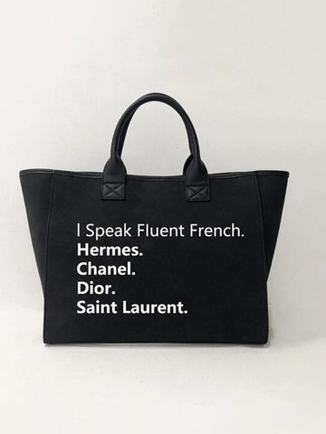 I speak fluent fashion tote purse